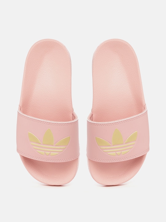 ADIDAS Originals Women Pink &amp; Gold-Toned Brand Logo Printed Sliders - View 3