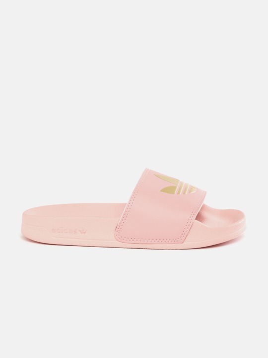 ADIDAS Originals Women Pink &amp; Gold-Toned Brand Logo Printed Sliders - View 4